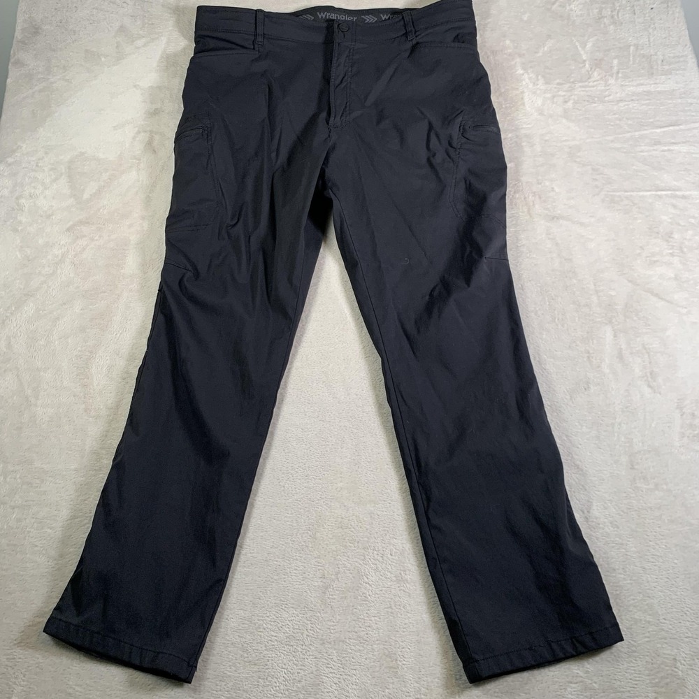 Wrangler Pants Mens 40x32 Black Stretch Outdoor Hiking Zip Pockets NW780BL